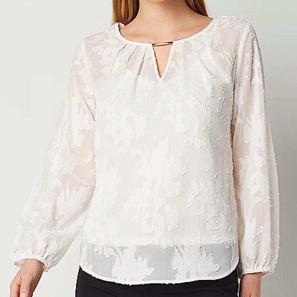 Liz Claiborne Sheer Blouse, & Cami Crema PS